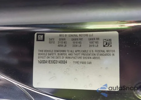 2012 Cadillac Cts Standard z USA, uszkodzony, nr VIN 1G6DA1E30C0140824